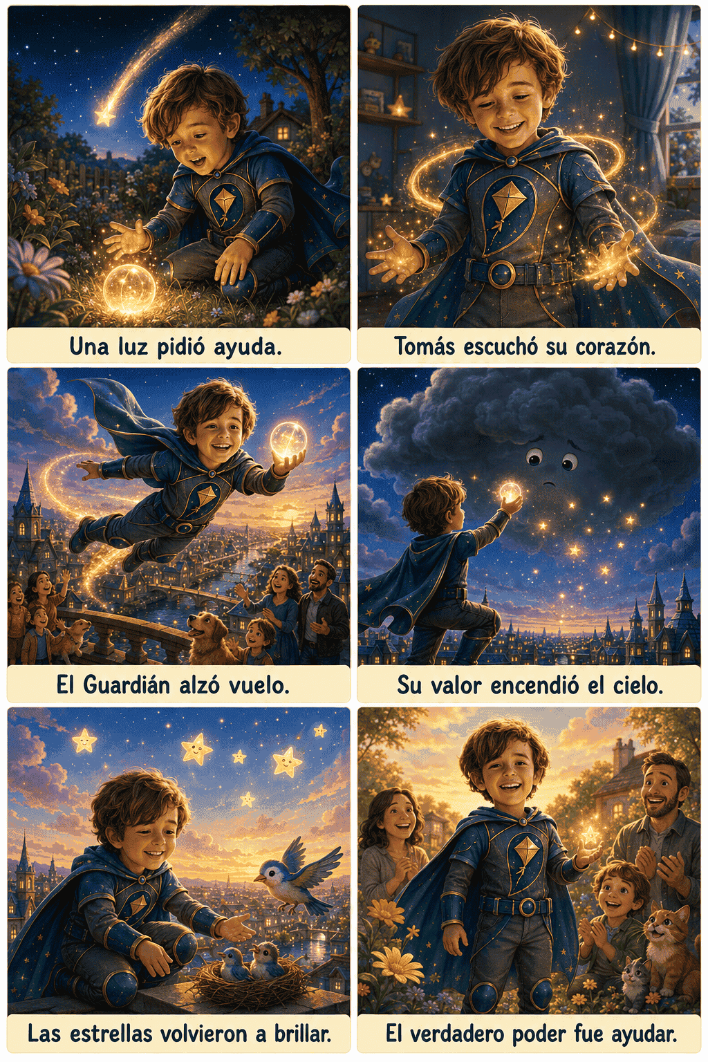 Seis escenas de Tomás como héroe original